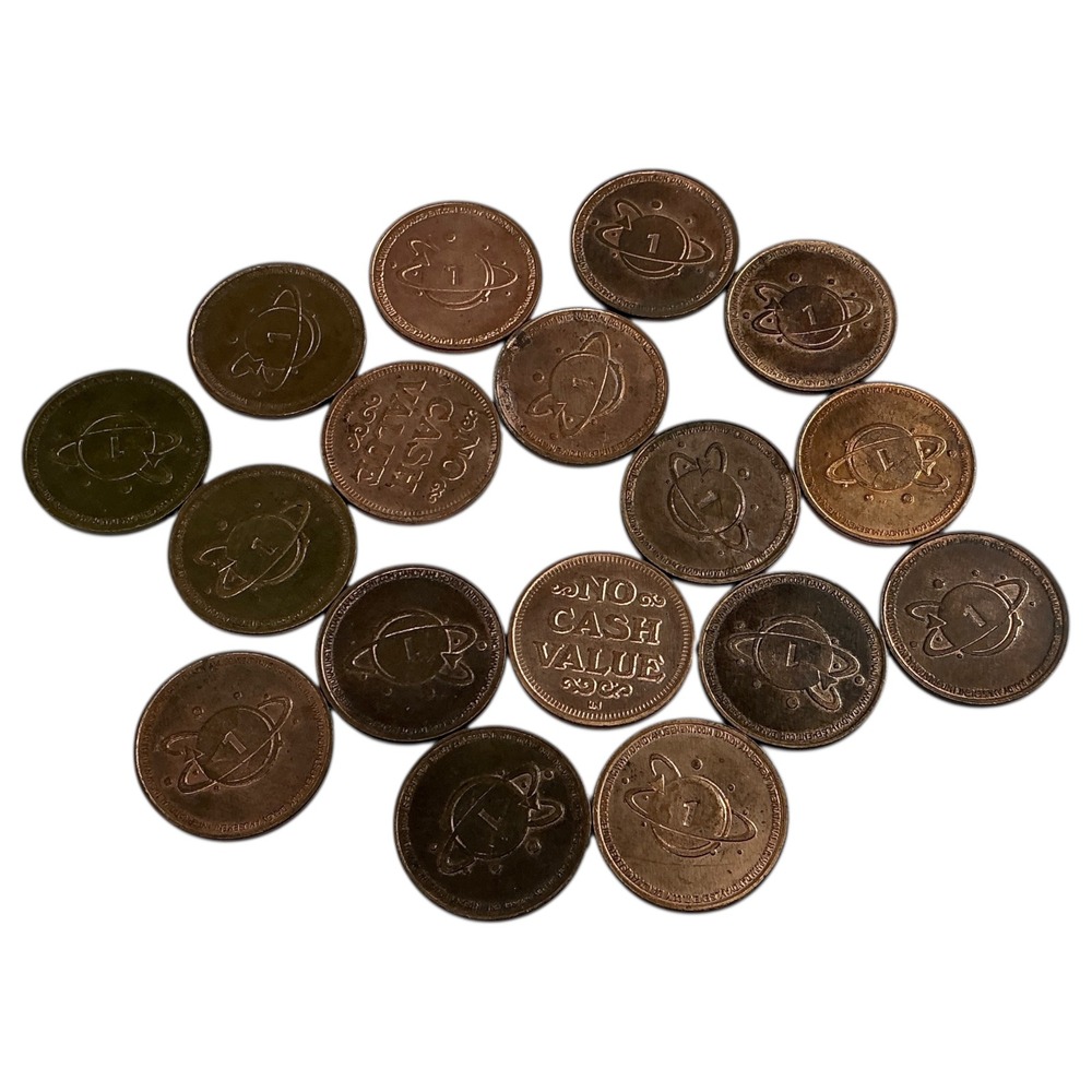 20x Dandy Amusement Tokens Arcade Game Tokens No Cash Value Planet Design